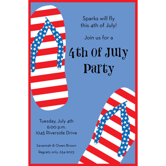 4th Flip Flops Invitations